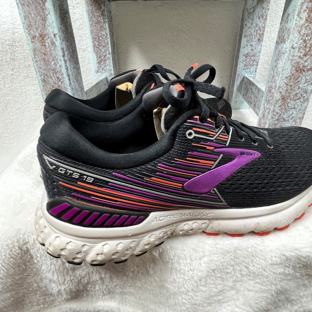 Brooks‎ Adrenaline GTS 19 Women's Running Shoes Black Purple Orange Size 10 - Picture 6 of 8